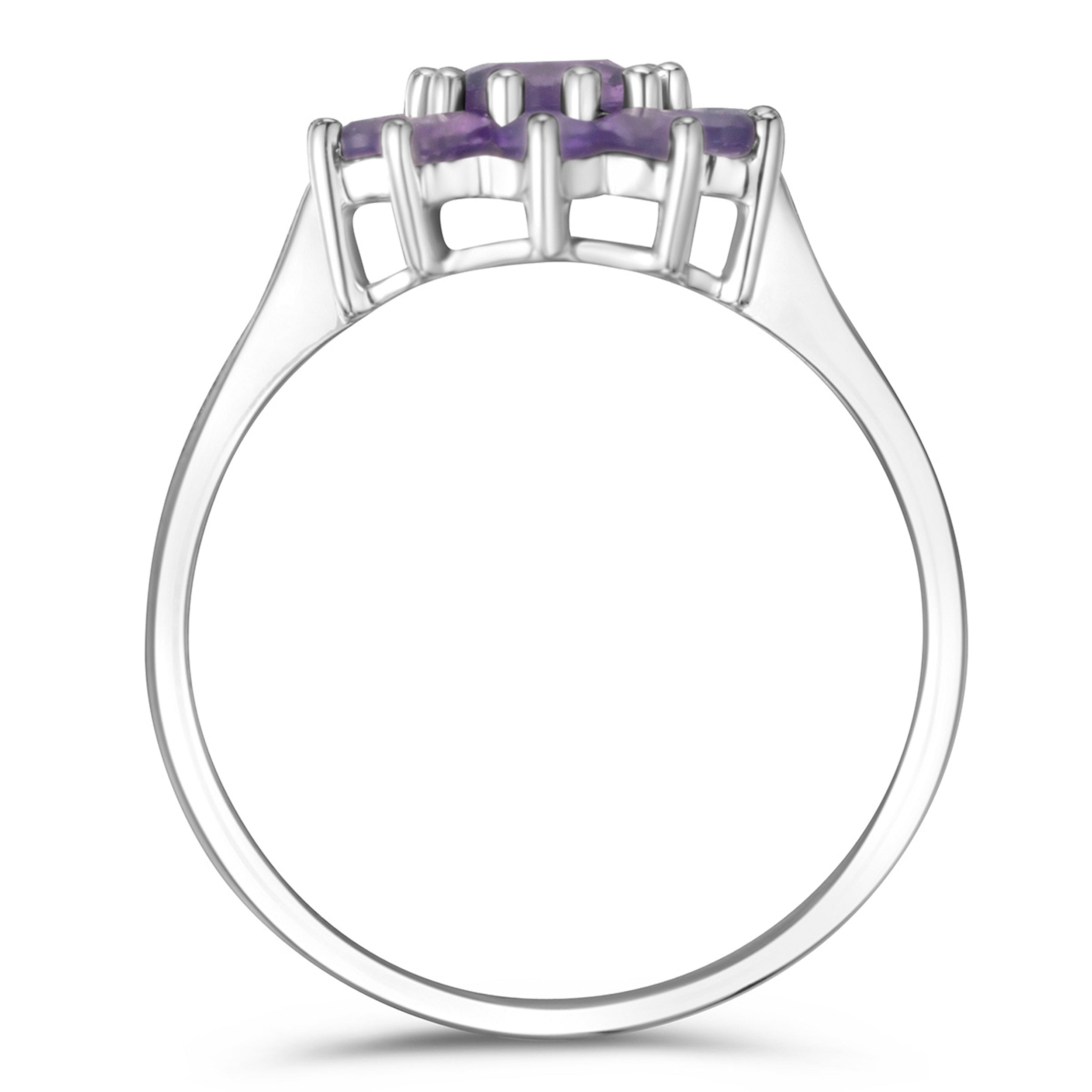 0.94ct Amethyst Cluster Ring in 9K White Gold